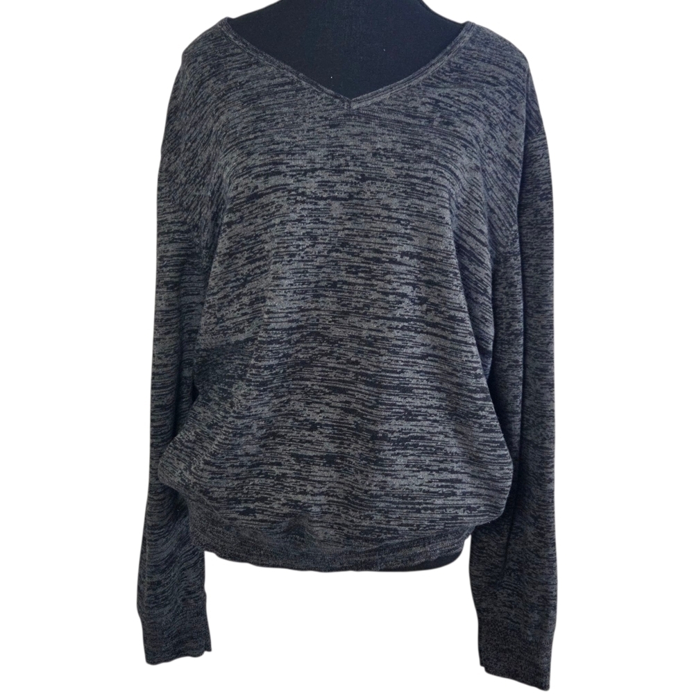 jf j.ferrar Men's Charcoal V-Neck Sweater Size XL